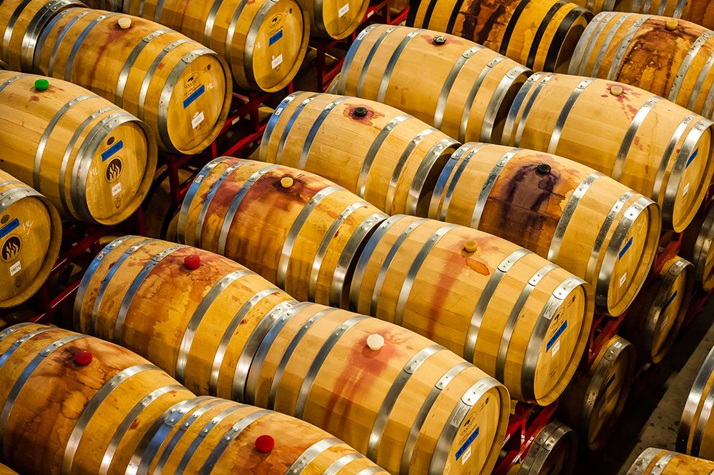USA-WA-Woodinville Barrell cellar holds hundreds of wine barrels
